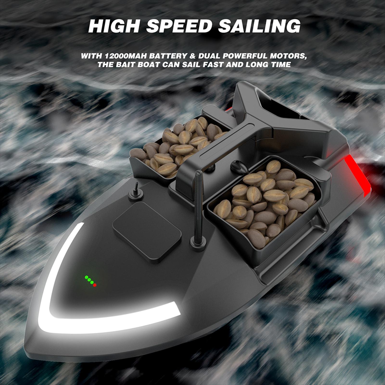 GPS Fishing Bait Boat 500m Remote Control Bait Boat Dual Motor Fish Finder 2KG Loading Support Automatic Cruise Return чёрный