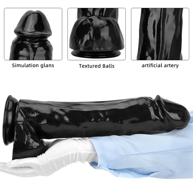 37*7.2cm Female Black Giant Anal Expansion Cum Expansion Giant Anal Plug Simulation Phallus Dildo