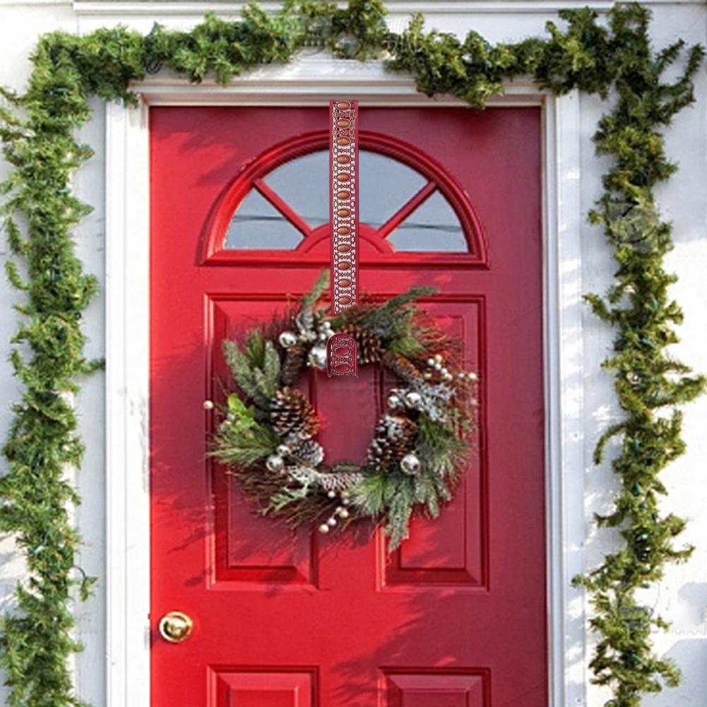Door Wreath Holder Metal Wreath Hook Metal Wreath Hanger for Front Door Non-scratch Over Door Hook for Christmas Halloween