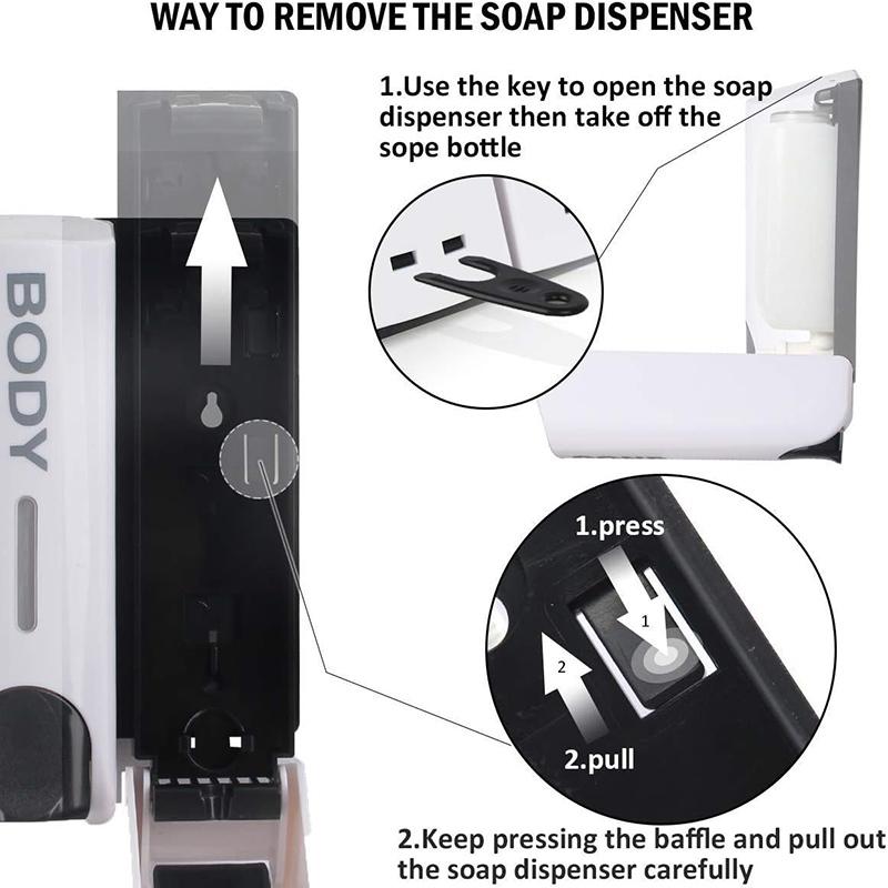 Badezimmer Automatischer Seifenspender Trio Wandmontierter Shampoo- und Spülungsspender, Spülungs-Duschgel-Spender-Set