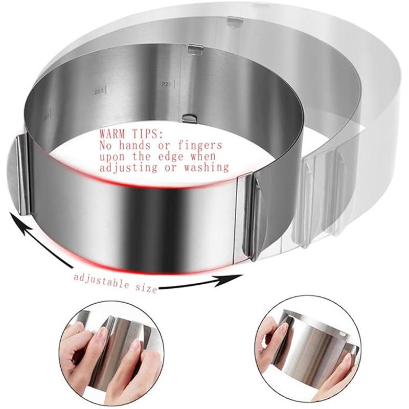 Adjustable Cake Mousse Mold Stainless Steel 15.24 To 30.48 Cm Cake Mold Ring Baking Decoration