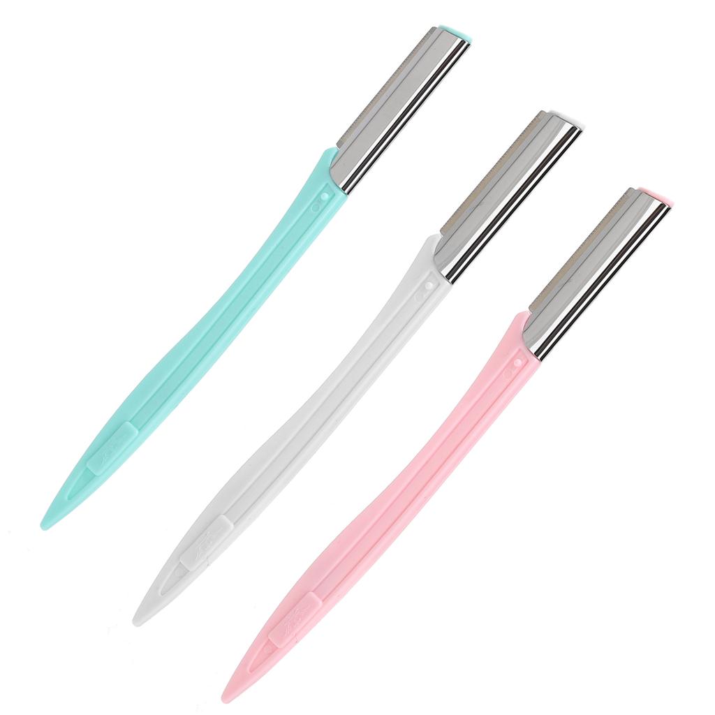3Pcs Women Eyebrow Trimmer Stainless Steel Blade Facial Hair Shaver Eyebrow Shaping Razor
