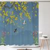 Chinese Flower Bird Shower Curtains Set Printing Waterproof Polyester Leaves Shower Curtains Bathroom Home Decor Mat 180X200Cm