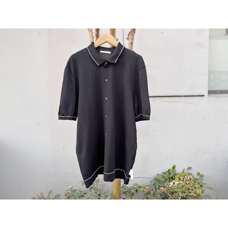 

Небольшой дефект Летняя футболка с коротким рукавом Короткий топ Французский стиль Ретро Воротник поло Облегающий дизайн Универсальный Удобный Свободный Y1 Black S