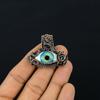 Evil Eye Pendant, 999 Copper Wire Wrapped Gemstone Jewelry, Handmade Pendant, For Mother Day