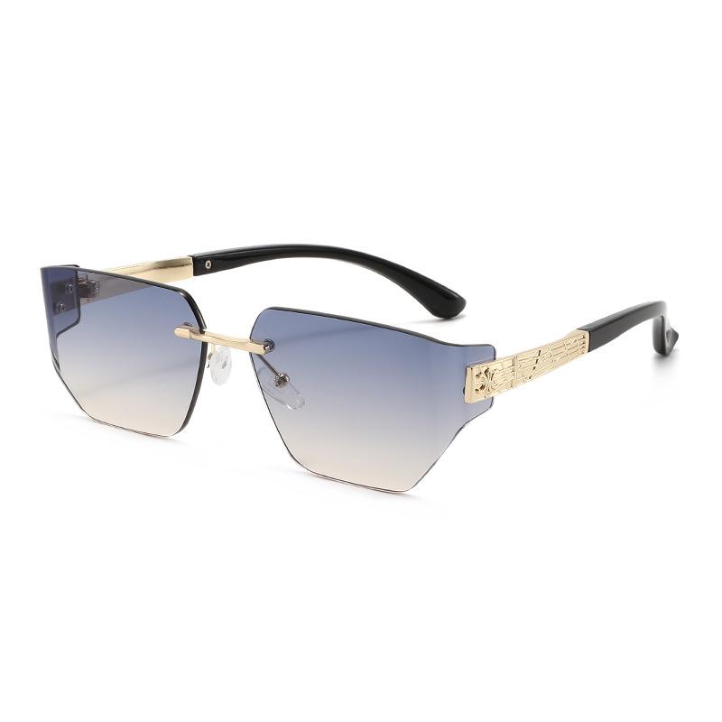 Stylish Frameless Metal Sunglasses for Women, Oversized Frames, European and American Style.