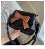 Women's Solid Bowknot Pleated Crossbody Bag - New 2023 Retro Fashion with Twist Strap