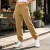 Pantalones de chándal con forro para mujer, color suelto para uso casual diario