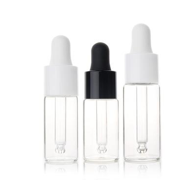 50pcs/100pcs 5ml 10ml 15ml 20ml Clear Glass  Dropper Bottle Jars Vials With Pipette Smooth