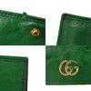 Used Double G Exotic Compact Wallet 9539 456126 7941 Petit Marmont GG Marmont Ostrich Green Unisex from Japan AUTHENTIC