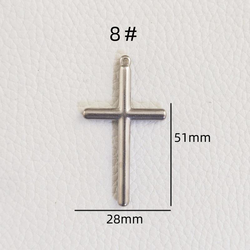 Retro European Style Stainless Steel Cross Pendant for DIY Jewelry Making