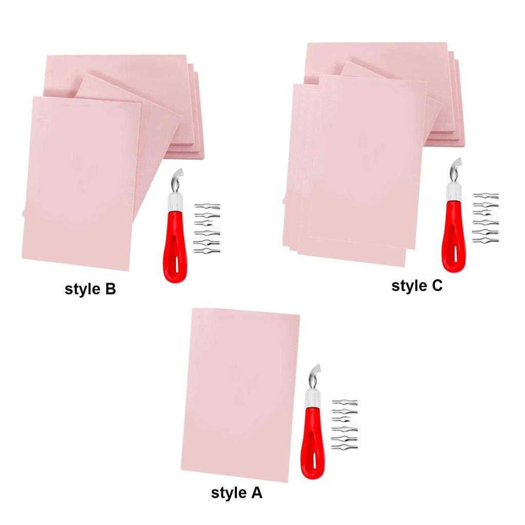 Rubber Carving Block, Rubber Stamp Sheet Engraving Block for Professionals Painting Stamp Making Starters Craft Projects