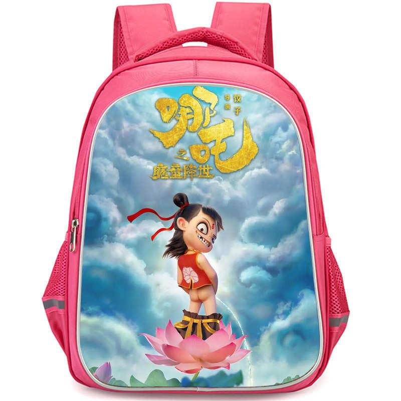 Nezha 2 Mo Tong Nao Hai Ao Bing Girls School Backpack Lightweight Oxford Bookbag Large Capacity For Elementary Students