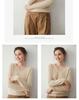 Women's V-Neck Loose Cashmere Sweater, Warm Knitted Pullover, Solid Color, Versatile & Trendy.