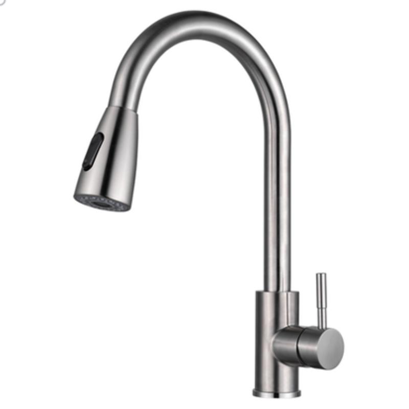 1pc Stainless Steel Kitchen Faucet, Kitchen Sink Hot And Cold Faucet Can Rotate 360° Splash-proof Water Faucet Stainless Steel