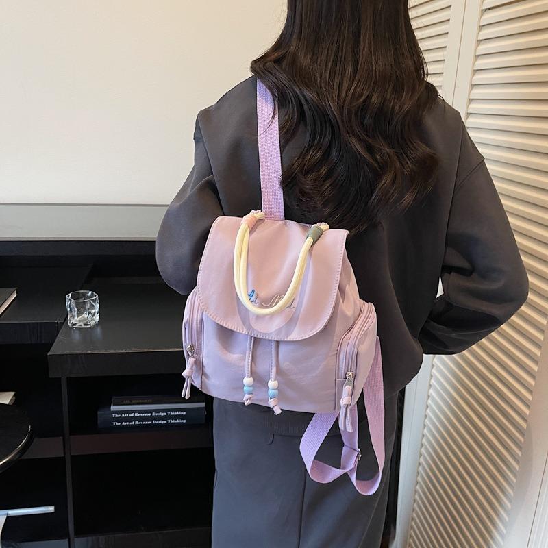 Rucsac ușor stil colegiu pentru femei, nou, broderie cu litere literare, rucsac simplu portabil, la modă