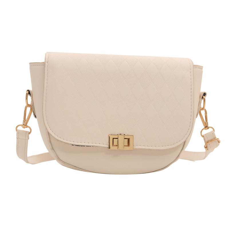 

Trendy 2024 Summer Vintage Solid Color Chic Quilted Fashion Saddle Bag For Everyday Use