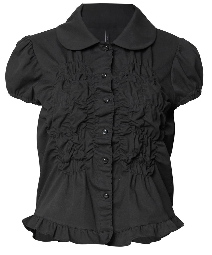 Peulleeoeob Cloud Puff Blouse (Fl-115_Black)