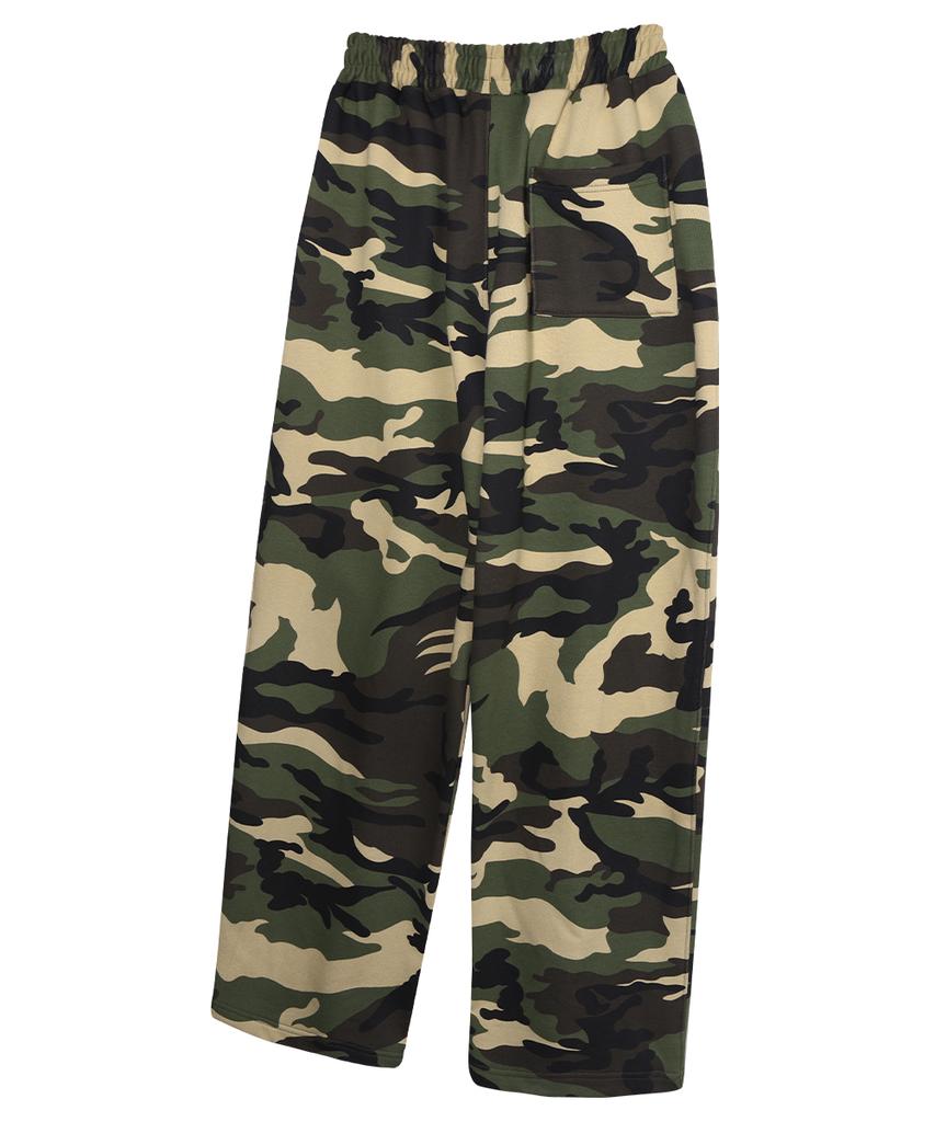GAINSBORO Single-Pleat Wide Sweatpants_Camo Beige