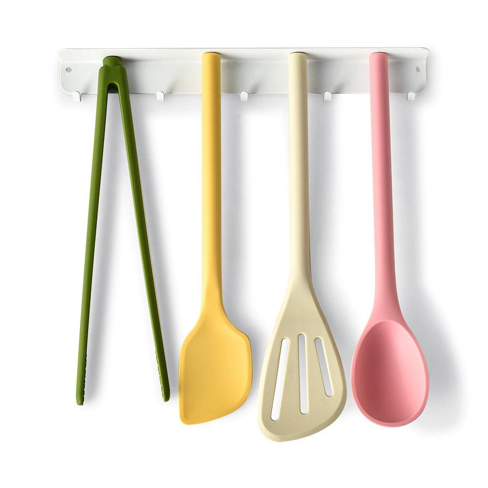 Juego de 5 utensilios de cocina de silicona resistentes al calor, antiadherentes y magnéticos