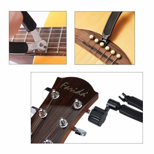 String Winder, String Cutter, Pin Puller, String Winder, Guitar Maintenance Tool, 3-in-1 Multi-Function