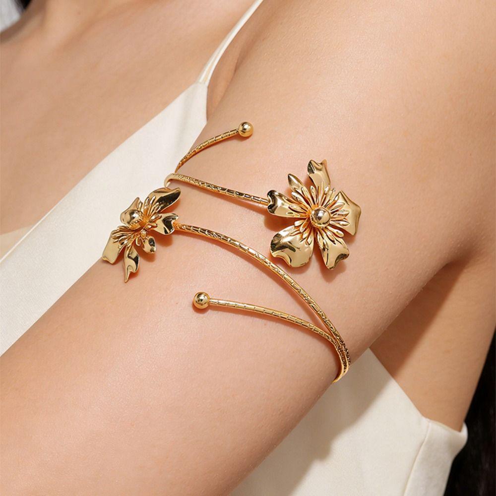 Blumenarmband Hohlarmband Mode Offenes Armband Party