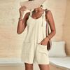 Sommer Casual Fashion Plus Size Shorts Jumpsuits Damen Elegant Vintage Solid Loose Damen Playsuits Einfach Urlaub Strand Büro Damen Strampler 26354
