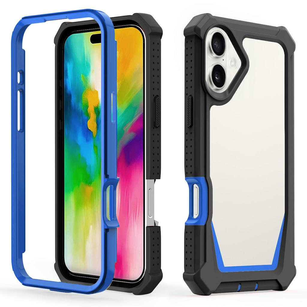 For iPhone 16 Case Detachable 2 in 1 TPU + PC Shockproof Phone Back Cover