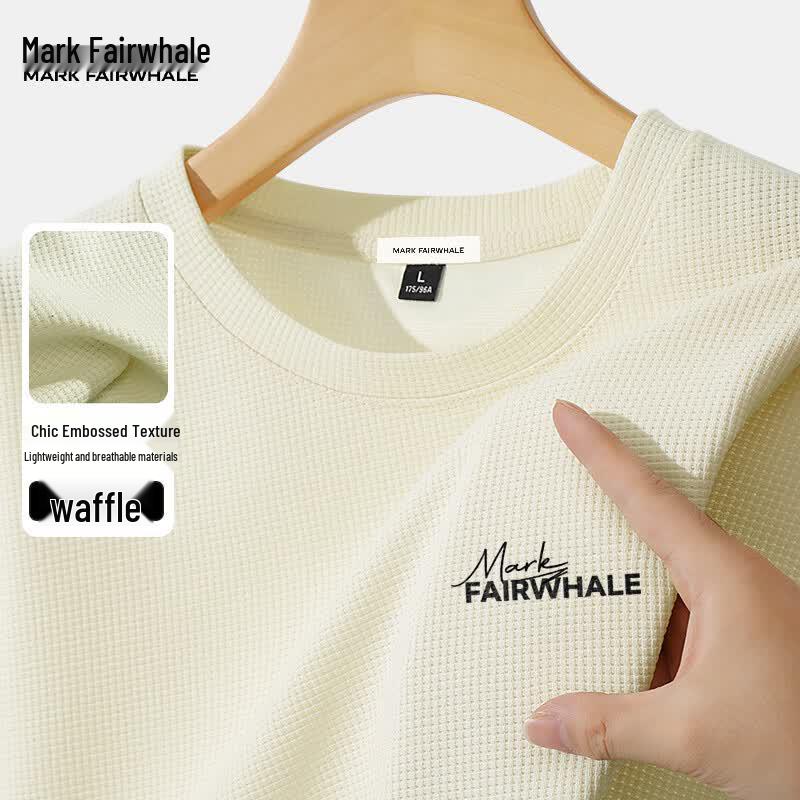 MARK FAIRWHALE Men s Heavyweight Waffle Knit Short Sleeve T-Shirt 5XL