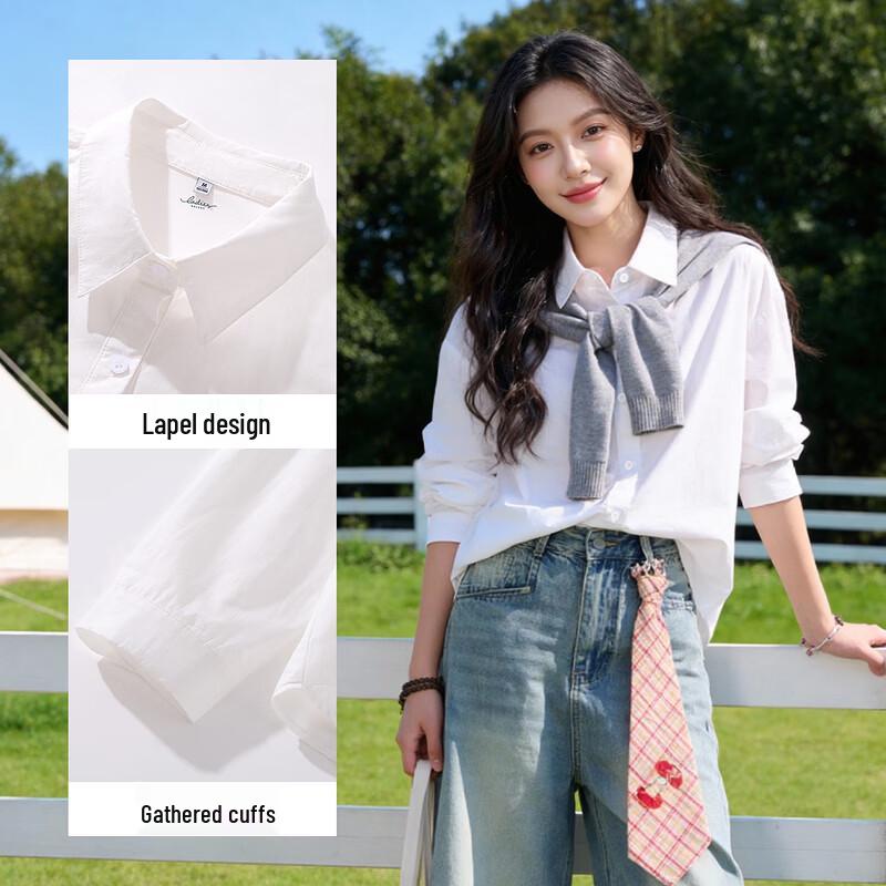 Baleno Women's Loose Fit Long Sleeve Lapel Shirt