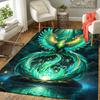 1pc Elegant Phoenix Design Area Rug - Soft, Anti-Slip, and Durable Gaming Room Decor for Bedroom