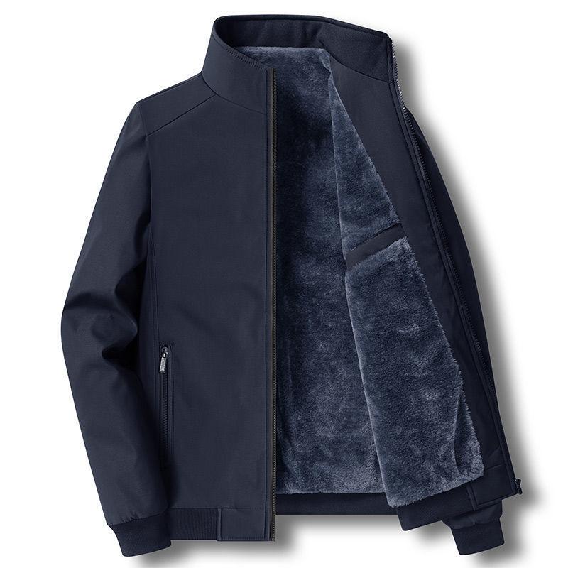 Middle-aged and Elderly Men's Autumn and Winter Jackets with Cotton, Thickened and Warm Dad Jackets, 50 and 60 Year Old Autumn Tops for Men