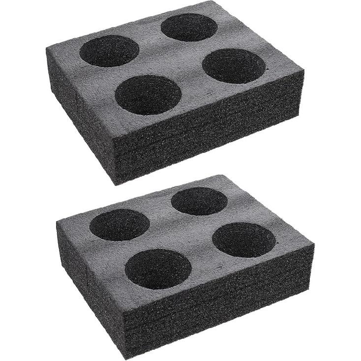 DOITOOL Takeout Coffee Cup Bottle Carrier: 2Pcs 4 Holes Black Takeout Cup Holders Foam Hot Cold Drinks Carrier Cup Trays Beverage Carrier Trays for 24X20X6.7CM