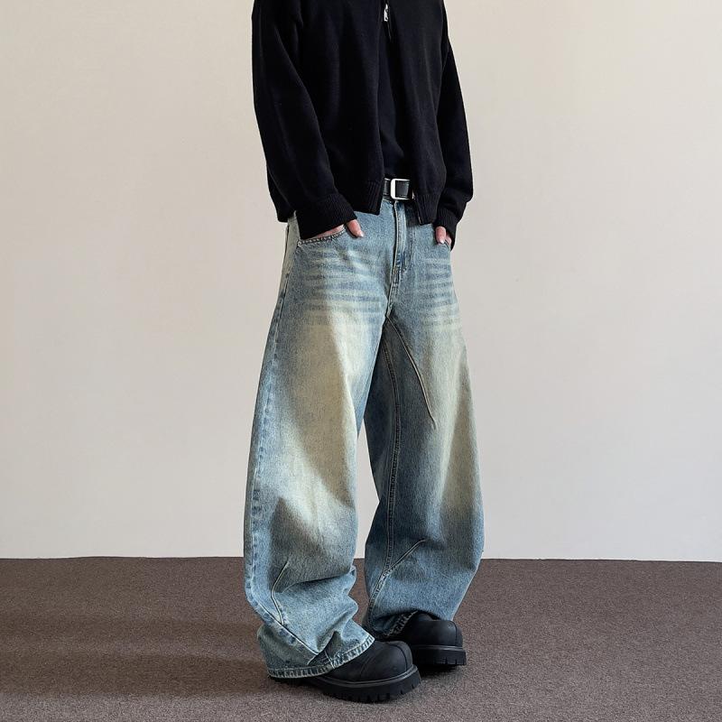 

Джинсы JYL для мужчин с широкими штанинами Американский Bootcut Весенние Модные Больших Размеров Свободные Джинсовые Брюки M бездна