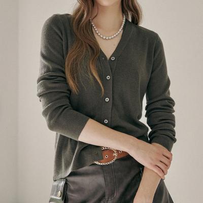 Double V Neck Side Button Wool Blend Cardigan Zd10qd007on