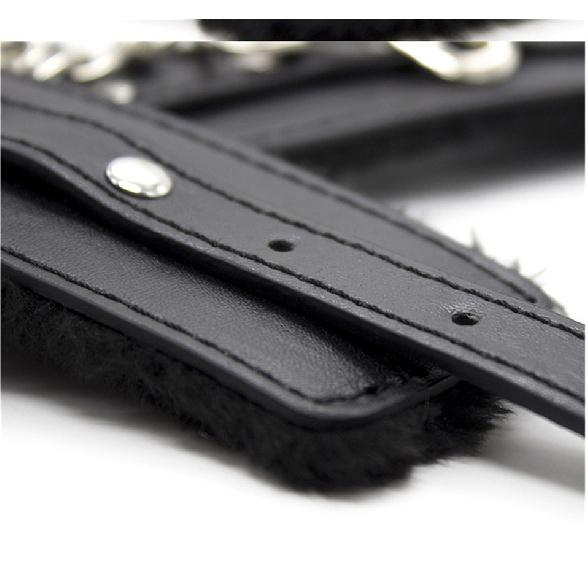 Handcuffs Sexy Metal Adjustable PU Leather Plush Restraints Slave Erotic Wives Cuff Sex Toys for Couples Adult Games