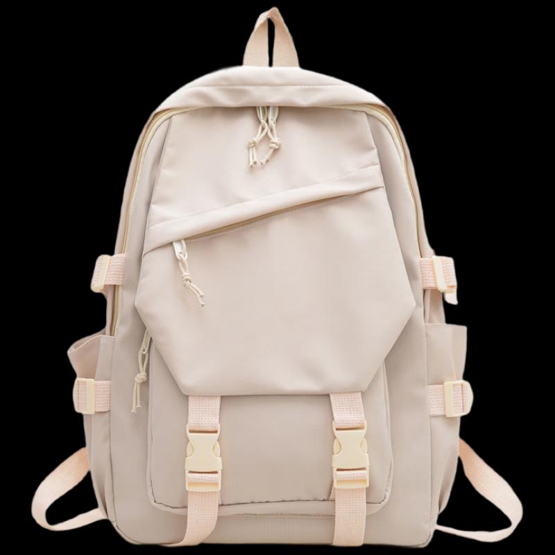 

Li Shen Retro Color-Block Student Backpack