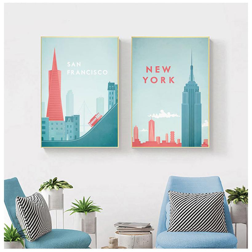 Famous World Travel Rome Poster Spain Attractions Canvas Painting Wall Art Posters and Prints Pictures For Living Room Decor No Frame