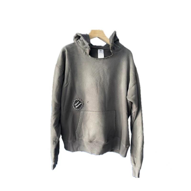 Unisex Distressed Vintage Print Hooded Sweatshirt Cotton Blend Fall Casual Streetwear