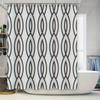 Large Size Waterproof Shower Curtain with European Style Black and White Stripes Designed for Bathroom Decor