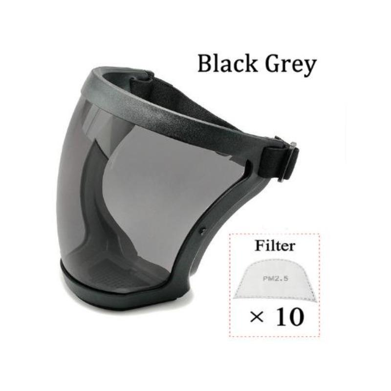 Full Face Mask with Filters Head Wear Goggles Reusable Anti Fog Dustproof Mask Anti-splash Mask HD Safety Glasses