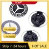 C200 E200 New For Mercedes Benz 57mm ABS New Blue Black Car Front Hood Star Logo Cover Bonnet Emblem Badge For Mercedes Benz  AM