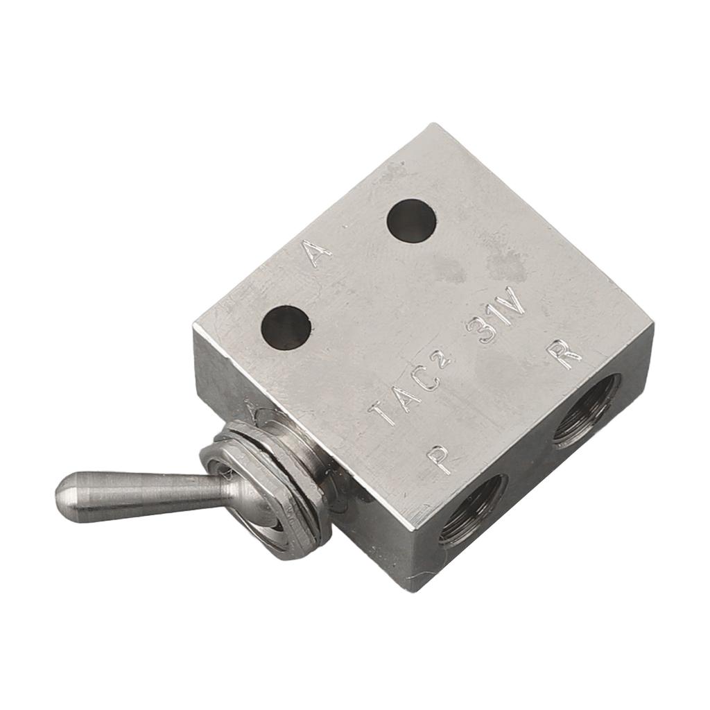 Valves & Manifolds Pneumatic Valve TAC2-31V Rectangle Mechanical Silver Tone Toggle Lever/hold Type 2 Position