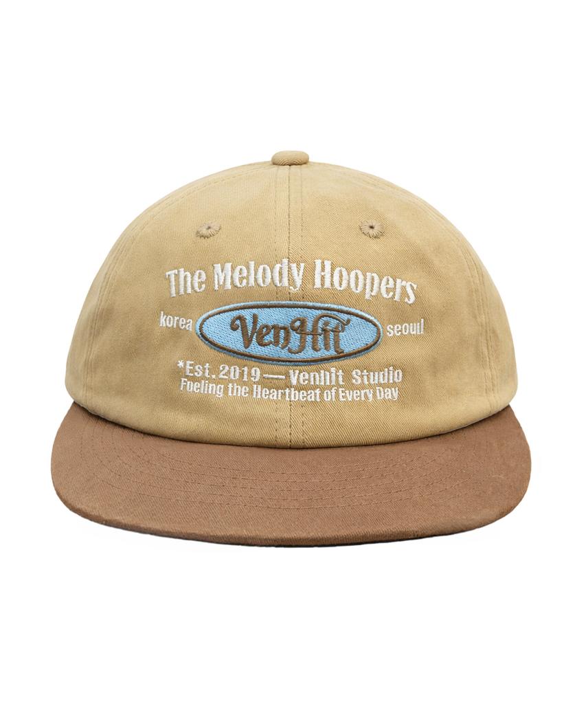 VENHIT Melody Hoopers Color Block Flat Brim Cap_Beige Camel