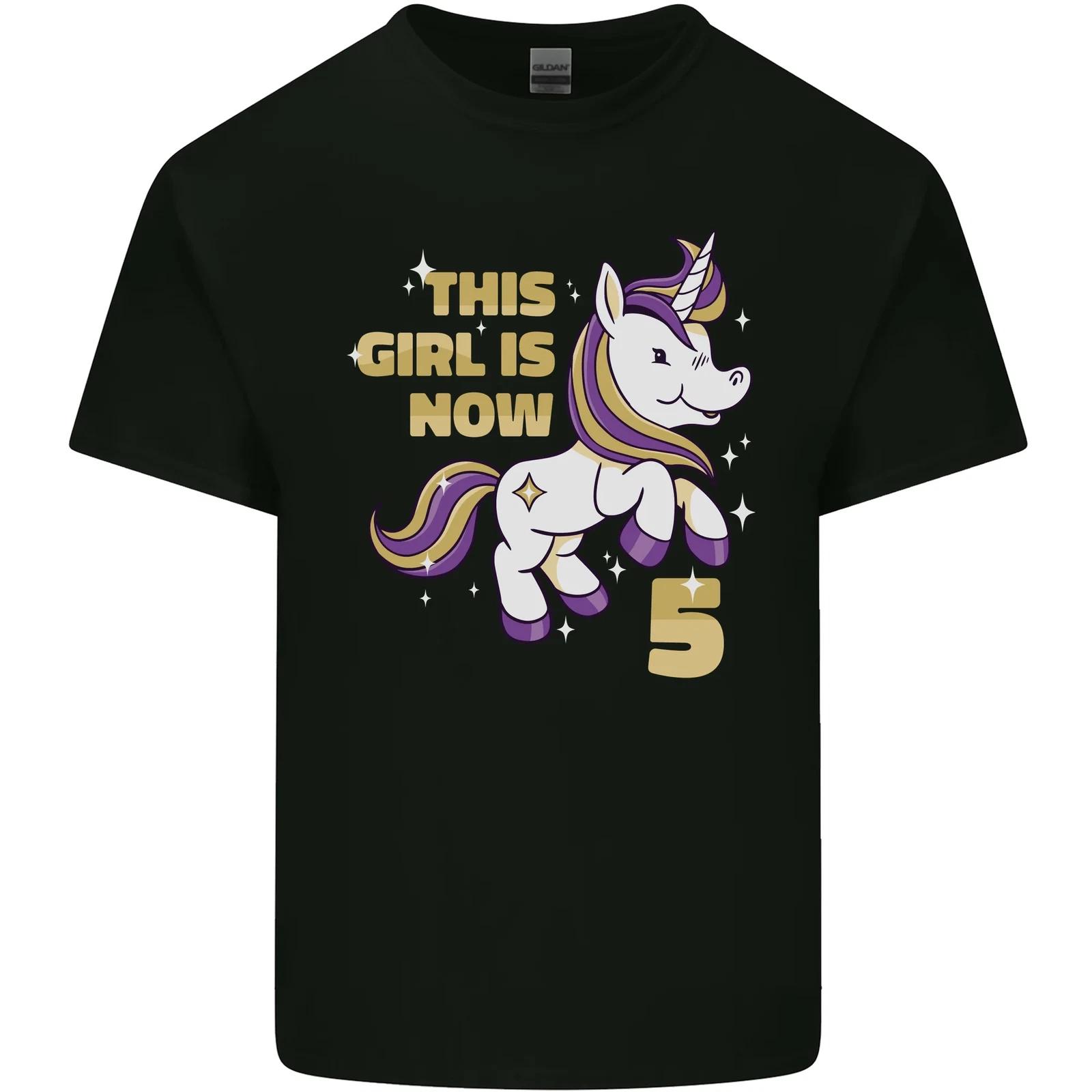 5 Year Old Birthday Girl Magical Unicorn 5th Kids T-Shirt Childrens S