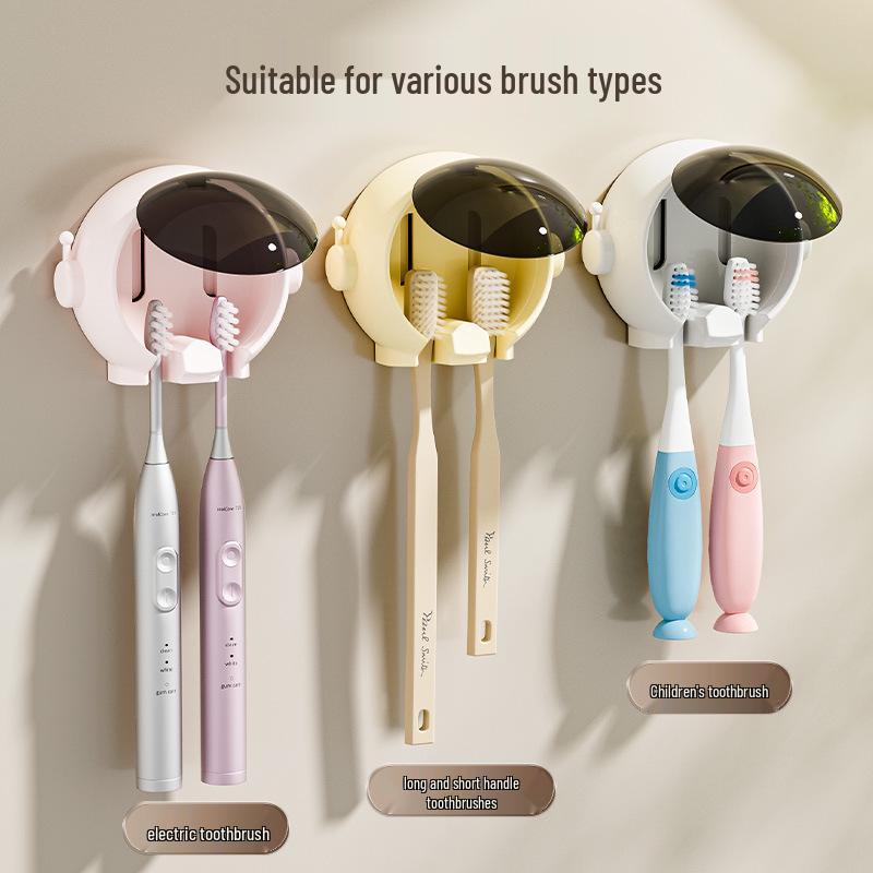 Wall-Mounted Punch-Free Kids & Couples Cartoon Toothbrush Holder