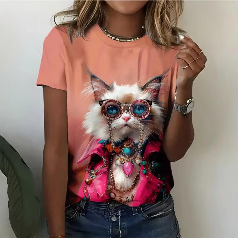 Casual Short Sleeved Printed Fashionable Oversized 3D Top Pattern T-shirt for Men Comfortable Summer Round Neck