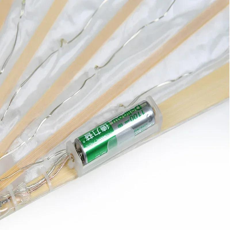 Halloween Rave 1.5 Meters Carnival Led Silk Fan Veil Dance Hand Fan Isis Stage Performance Belly Dancing Party Photo Prop