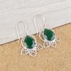 Faceted Green Onyx Gemstone Jewelry, 925 Sterling Silver Earrings, Onyx Silver Earrings For Wedding Gift