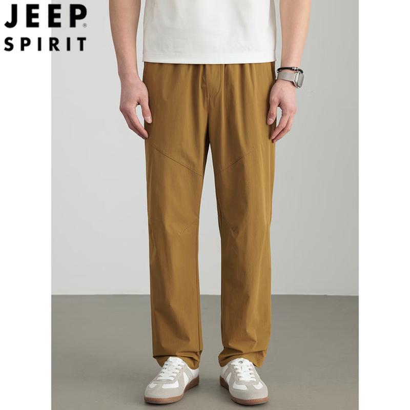 JEEP SPIRIT Men's Straight-Leg Elastic Waist Casual Pants